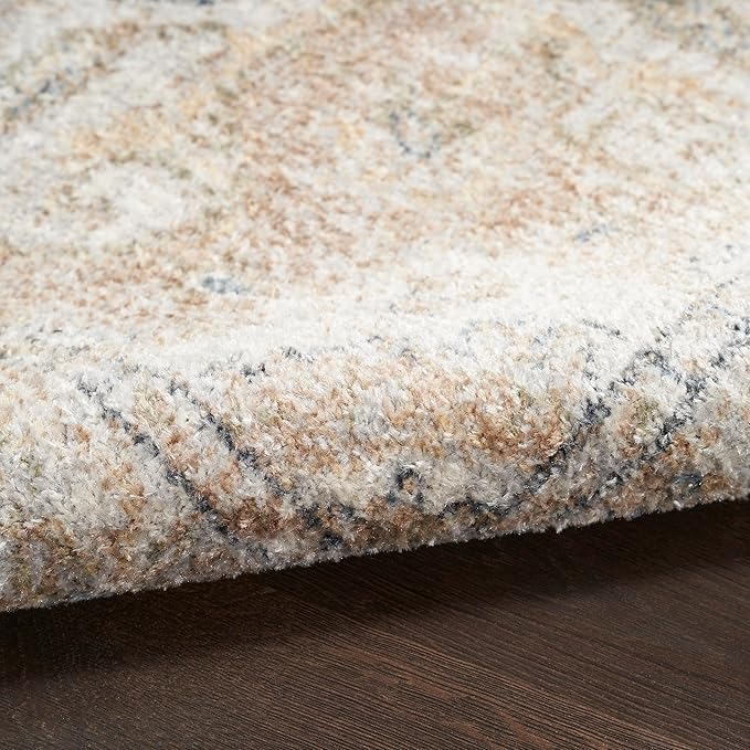 Nourison Home Astra Machine Washable Beige 7'10" x Round Area Rug - Easy Clean, Non Shedding, Bed Room, Living Room, Dining Room, Kitchen (8' x Round)