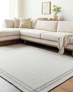 Mark&Day Wool Rugs, 2x3 Janmichael Cottage Light Silver/Charcoal Area Rug, Silver Grey Carpet for Living Room, Bedroom or Kitchen (2' x 3')