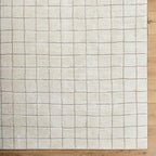 Livabliss x Our PNW Home Cascade Minimalist Grid Area Rug, 9'2" x 12', Grid Ivory/Taupe