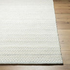 Mark&Day Wool Rugs, 2x3 Precious Solid and Border Cream/Light Slate Area Rug, Cream Grey Carpet for Living Room, Bedroom or Kitchen (2' x 3')