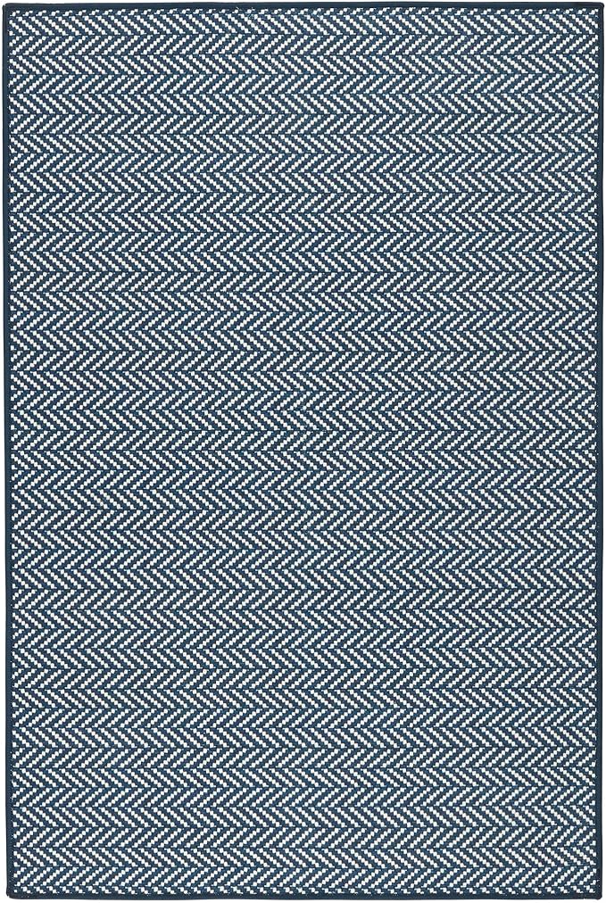 Dash and Albert Herringbone Machine Washable Area Rug - 2' x 3' Navy - Geometric Accent Rug - Anti-Slip Backing, Lightweight, Machine Washable, High Traffic Areas Kitchen, Mudroom, Laundry Room