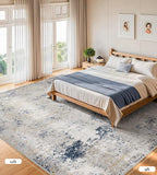 Area Rugs 9x12 Living Room - Modern Abstract Large Rugs for Living Room Non-Slip Low Pile Soft Machine Washable Carpet for Bedroom, Under Dining Table, Nursery, Farmhouse (9'x12' Beige Blue)