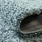 Unique Loom Solid Shag Collection Area Rug (5' 3" Round, Light Slate Blue)