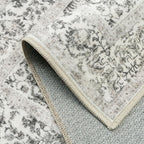 Black Runner Rug 2x14 Hallway Machine Washable Kitchen Vintage Distressed Non Slip Long Carpet Indoor Retro Floral Bedroom Accent Throw Rug for Bathroom Office Laundry Dining Living Room