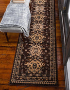 Unique Loom Taftan Collection Border Geometric Tribal Inspired Design Area Rug (2' 7 x 10' 0 Runner, Brown/ Tan)