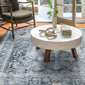 RUGGABLE Washable Vintage Area Rug – Kamran Admiral Blue 5x7, Stain-Resistant, Non-Slip – Medium Machine Washable Rugs for Living Room, Bedroom, Hallway, Entryway & Office–with Standard Pad