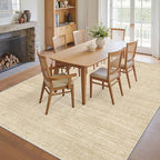 Art&Tuft Washable Rugs 9x12, Low Pile Area Rugs 9x12 Living Room - Non Slip and Stain Resistant Soft Thin Rug for Bedroom, Dining Room, Kitchen, Office, Brown