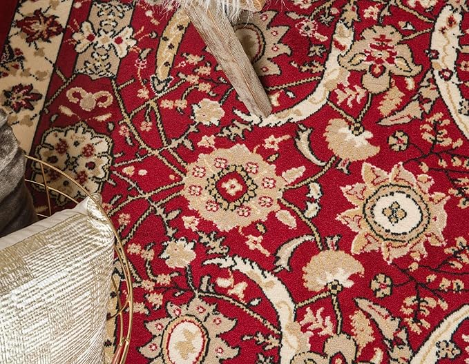 Unique Loom Espahan Collection Area Rug - Cape Cod (2' 2" x 8' 2" Runner, Red/ Beige)
