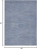 Nourison Home Nourison Essentials Blue Grey 5' x 7' Area Rug - Easy Clean, Non Shedding, Bed Room, Living Room, Dining Room, Kitchen (5' x 7')