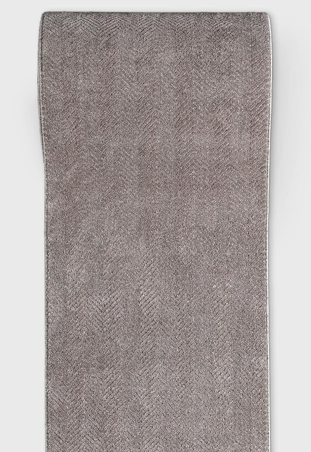 Well Woven Custom Size Hallway & Stair Runner- Harlow Pompeii Taupe 31 Inches Wide x 9 Feet Long Runner (31" x 9') Runner Rug - Modern Chevron Pattern, Ultra-Soft, Easy-Clean