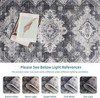 Dripex Vintage Washable Rug 3x5 Area Rug for Living Room Soft Bedside Rug Low-Pile Non-Skid Kitchen Rug Entryway Mat Farmhouse Office Carpet Home Decor