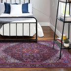 Fame Rugs Turkish Rug. Washable Vintage Oriental Antique Inspired Traditional Doormat Small Modern Area Rugs Luxury Entryway Entry Bedroom Bathroom Kitchen (398RR, 2'5 x 6'9)