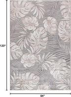 CAMILSON Indoor Outdoor Rug, Beige 7’10”x10’ Leaf Tropical Botanical Area Rugs for Indoor and Outdoor patios, Easy-Cleaning Non-Shedding Living Room, Garden and Kitchen Washable Outside Carpet (8x10)