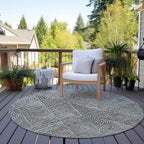 Addison Rugs Chantille ACN591 Gray 8' x 8' Indoor Outdoor Round Rug, Easy Clean, Machine Washable, Non Shedding, Bedroom, Living Room, Dining Room, Kitchen, Patio Rug