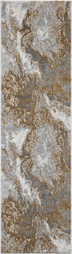 LUXE WEAVERS Marble Swirl Abstract Area Rug, Gray 2x7