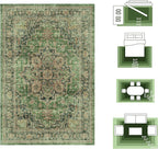3x5 Area Rug Vintage Rugs for Indoor Entrance Stain Resistant Washable Entryway Rug Ultra Soft Low Pile Lightweight Carpet Faux Wool Rugs for Living Room Bedroom Playroom Home Office