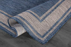 Beverly Rug Outdoor Rug 5x7 Modern Bordered Area Rugs for Indoor and Outdoor Patio Deck Porch Garden Waterproof Weather Sun Resistant Washable Outside Carpet (5 x 7 Navy)