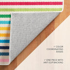 Dash and Albert Rainbow Machine Washable Area Rug - 3' x 5' Multicolor Stripe Washable Accent Rug - Durable, High Traffic Areas Kitchen, Mudroom, Hallways