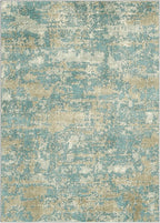 WITSHOCK Living Room Area Rugs 5x7：Modern Abstract Machine Washable Large Rug for Bedroom Dining Room Non-Slip Stain Resistant Home Office Decor,Teal Brown
