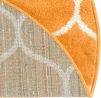 Rugs.com Lattice Frieze Collection Rug – 3' Round Orange Medium Rug Perfect for Kitchens, Dining Rooms