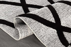 CAMILSON Modern Rug 8x10 Luxury Diamond Pattern Micro Loop Area Rugs Soft High-Low Pile Stain Resistant Easy to Clean Non-Shedding Durable Living Room Bedroom Indoor Carpet (Black/Gray)
