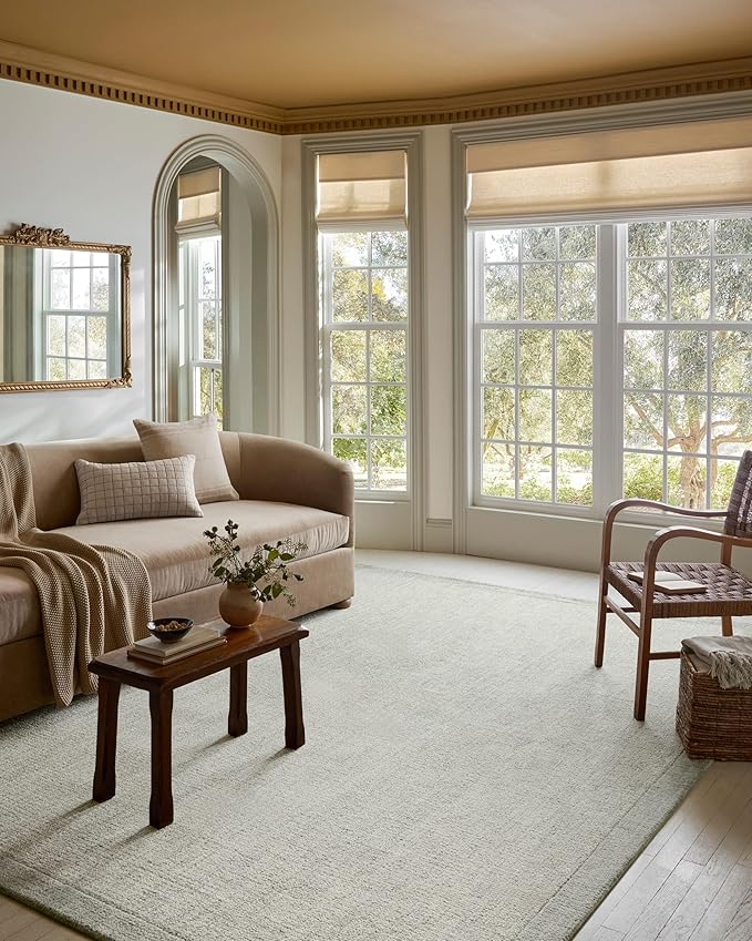 Loloi Magnolia Home by Joanna Gaines Henley Collection HNY-01 Ivory/Spa 2'-6" x 9'-6" Runner Rug
