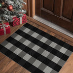 GENIMO Checkered Rug 3x5 Ft Black and White Outdoor Rug Buffalo Plaid Rugs Mat Fall Doormats Washable Rug for Front Porch Decor Indoor Entrance Patio Balcony Entryway