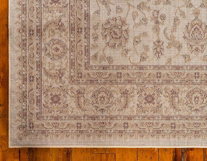 Unique Loom Voyage Collection Traditional Oriental Classic Intricate Design Area Rug (9' 0 x 12' 0 Rectangular, Ivory/Gold)