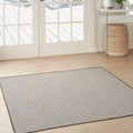 Nourison Home Courtyard Ivory Charcoal 4' x Square Area Rug - Easy Clean, Non Shedding, Bed Room, Living Room, Dining Room, Kitchen (4' x Square)