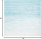 SAFAVIEH Adirondack Collection Area Rug - 4' Square, Aqua & Ivory, Modern Ombre Design, Non Shedding & Easy to Clean, Ideal for Living Room, Bedroom, Office, Dining Space (ADR113J)