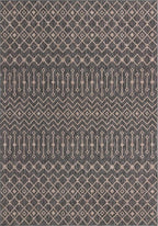 Unique Loom Outdoor Trellis Collection Area Rug - Tribal Trellis (10' x 14' 1" Rectangle, Charcoal Gray/ Natural)