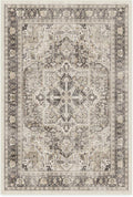 RUGGABLE Washable Vintage Area Rug – Kamran Hazel 4x6, Stain-Resistant, Non-Slip – Medium Machine Washable Rugs for Living Room, Bedroom, Hallway, Entryway & Office–with Cushioned Pad
