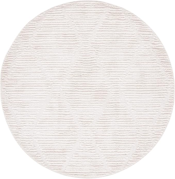 SAFAVIEH Marrakesh Collection Round Rug - 4' Round, Beige, Bohemian Design, Ideal for High Traffic Areas in Living Room, Bedroom & Dining Room (MRK517C-4R)