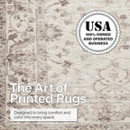 ReaLife Rugs Machine Washable Area Rug - Living Room Bedroom Bathroom Kitchen Entryway Office - Padded Low Pile Stain Resistant Premium - Boho Farmhouse Vintage - BEV - Beige 5' x 7'