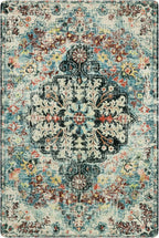 Lahome Area Rugs 6x9, Washable Area Rugs for Living Room Non Slip Bedroom Dining Room Rug, Large Bohemian Soft Stain Resistant Indoor Floor Carpet for Apartment Nursery Kids Room, Teal