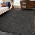 Beverly Rug Indoor Outdoor Rug 10x14, Washable Outside Carpet for Patio, Deck, Porch, Solid Modern Area Rug, Water Resistant, Dark Gray