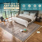 Istana Rugs 9x12 - Charcoal Olive Bedroom Rug - Washable Area Rugs 9x12 Living Room - Stain Resistant Machine Washable Rugs - Eco-Friendly Dining Room Area Rug - 9 x 12 Area Rugs for Living Room