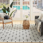 Nourison Home Nourison Essentials Ivory Black 8' x 10' Area Rug - Easy Clean, Non Shedding, Bed Room, Living Room, Dining Room, Kitchen (8' x 10')