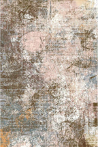 Arbosofe Modern Abstract Rug for Living Room, 6'x9' Washable Area Rug with Non-Slip Backing & Short Pile, Large Carpet with Abstract Pattern for Living Room Bedroom and Dining Floor Carpet Brown