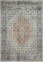 Keen Home Design 8x10 Rug - Machine Washable Area Rug with Non-Slip Backing, Ideal for Living Room, Dining Room, Bedroom - Vintage, Easy Clean, Durable, Low Pile - (8' x 10')