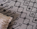 Unique Loom Outdoor Trellis Collection Area Rug - Tribal Trellis (8' x 11' 4" Rectangle, Gray/ Black)
