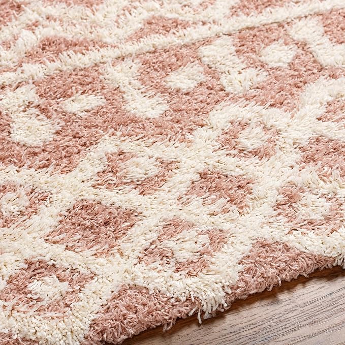 Livabliss Hapsburg Moroccan Shag Runner Area Rug, 2'7" x 7'3" , Dusty Pink