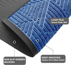 Kitinjoy Front Door Mat Outside Entrance, Sturdy Natural Dirt Trapper, Heavy Duty Rubber Doormat, Low Profile Non-Slip Backing, Easy Clean Floor Mat for Indoor Outdoor Entry, 29.5X17 Inch, Blue