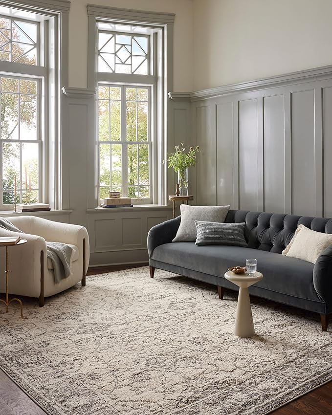 Loloi Magnolia Home by Joanna Gaines Gigi Collection GIG-02 Ivory/Stone 4'-0" x 6'-0" Accent Rug