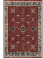 RUGGABLE Washable Vintage Area Rug – Verena Amber Red 6x9, Stain-Resistant, Non-Slip – Medium Machine Washable Rugs for Living Room, Bedroom, Hallway, Entryway & Office–with Standard Pad