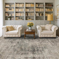 5x7 Earthy Rug for Living Room, Vintage Unique Area Rug for Bedroom Under Bed, Dining Room, Washable Non Slip Brown Gray Taupe Décor