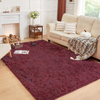 Andency 6x9 Area Rugs Burgundy,Large Shag Fluffy Soft Shaggy Rugs for Living Room Bedroom, Non-Slip Thick Plush Carpet for Kids Girls and Boys, Dorm Nursery Home Decor Aesthetic