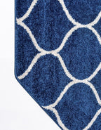 Rugs.com Lattice Frieze Collection Rug – 7' 10 Octagon Navy Blue Medium Rug Perfect for Living Rooms, Kitchens, Entryways