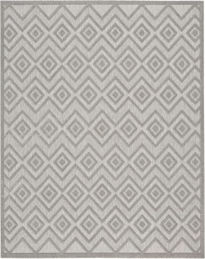 Nourison Home Versatile Silver Grey 9' x 12' Area Rug - Easy Clean, Non Shedding, Bed Room, Living Room, Dining Room, Kitchen (9' x 12')