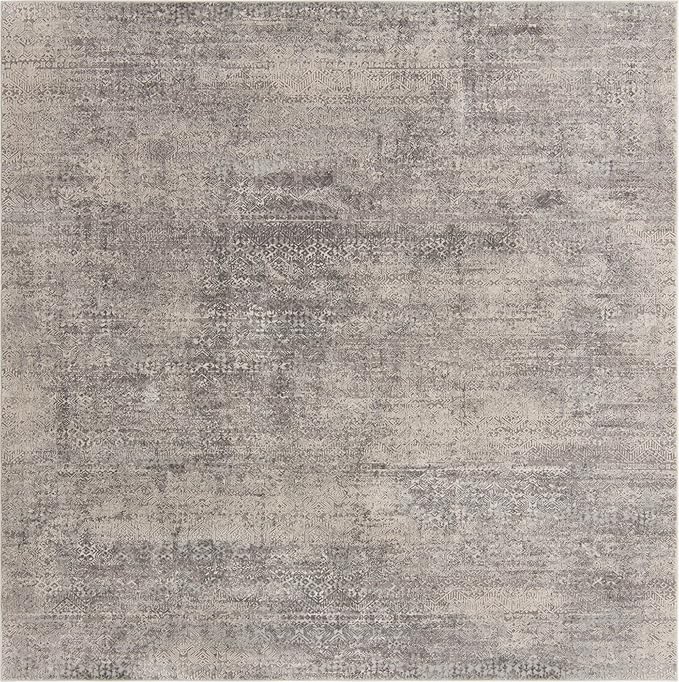 Unique Loom Finsbury Collection Area Rug - Sarah (7' 10" Square, Gray/ Ivory)